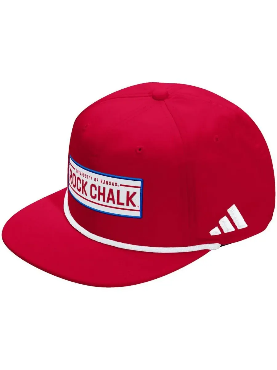 Adidas Мужская и женская красная регулируемая кепка Kansas Jayhawks с символикой раздевалки
