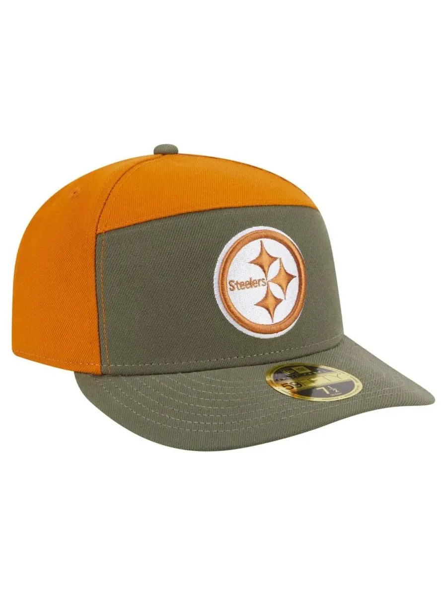 New Era Мужская кепка Pittsburgh Steelers Two-Tone Color Pack Split Panel 59FIFTY — изображение 4 из 5, оливковый коричневый