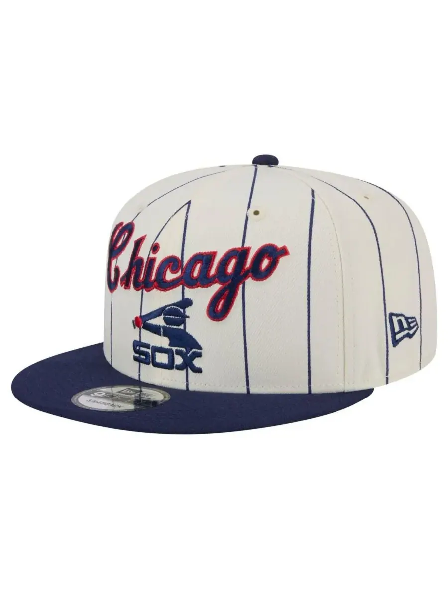 New Era Мужская кремовая бейсболка Chicago White Sox в полоску 9FIFTY с застежкой-регулятором