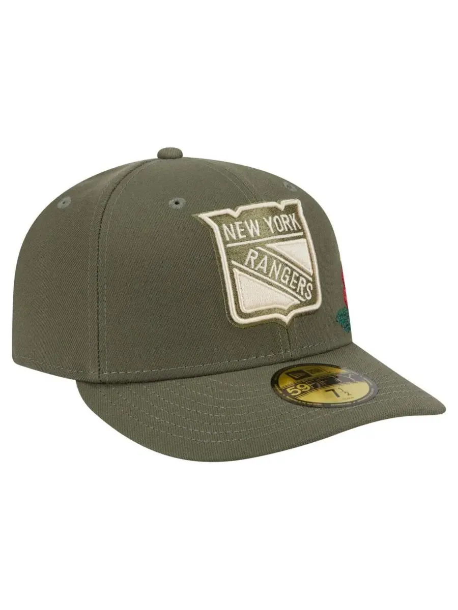 New Era Мужская кепка 59FIFTY оливкового цвета с цветочным принтом в тон цвета команды New York — изображение 2 из 4