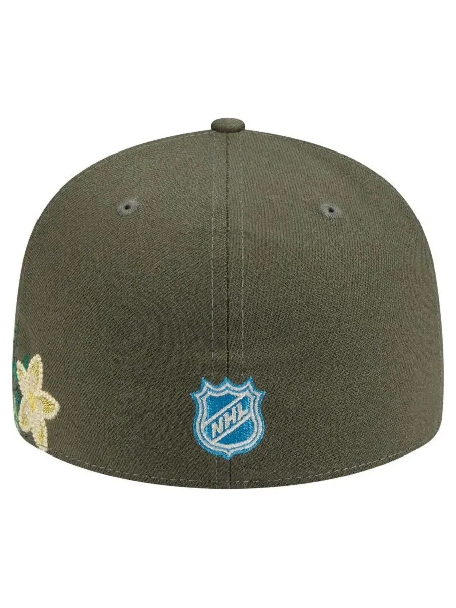 New Era Мужская кепка 59FIFTY оливкового цвета с цветочным принтом в тон цвета команды New York — изображение 4 из 4