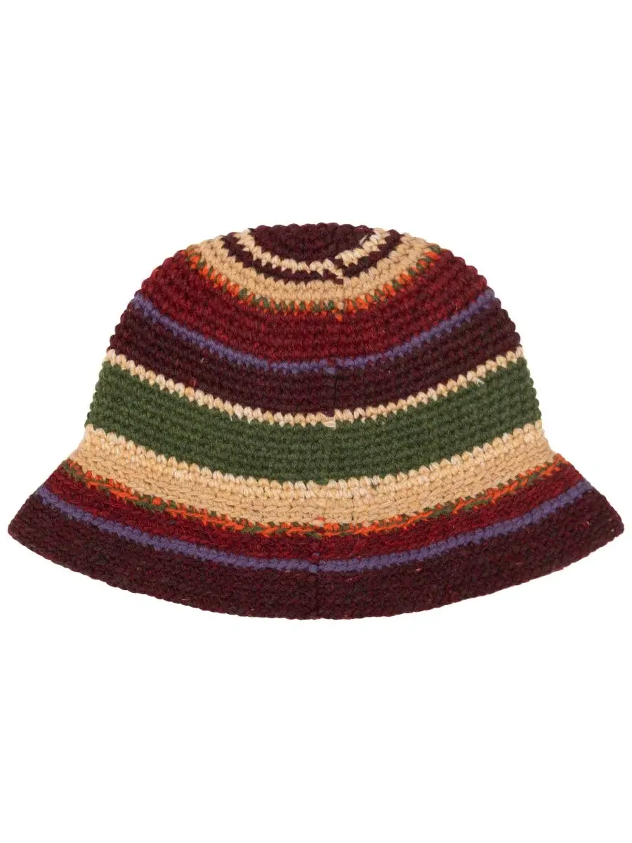 Шляпа-ведро с козырьком Crochet Stripe Polo Ralph Lauren — изображение 2 из 4, коричневый мульти
