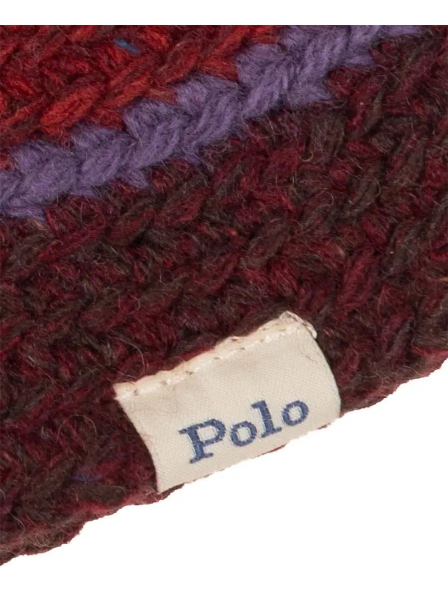 Шляпа-ведро с козырьком Crochet Stripe Polo Ralph Lauren — изображение 3 из 4, коричневый мульти