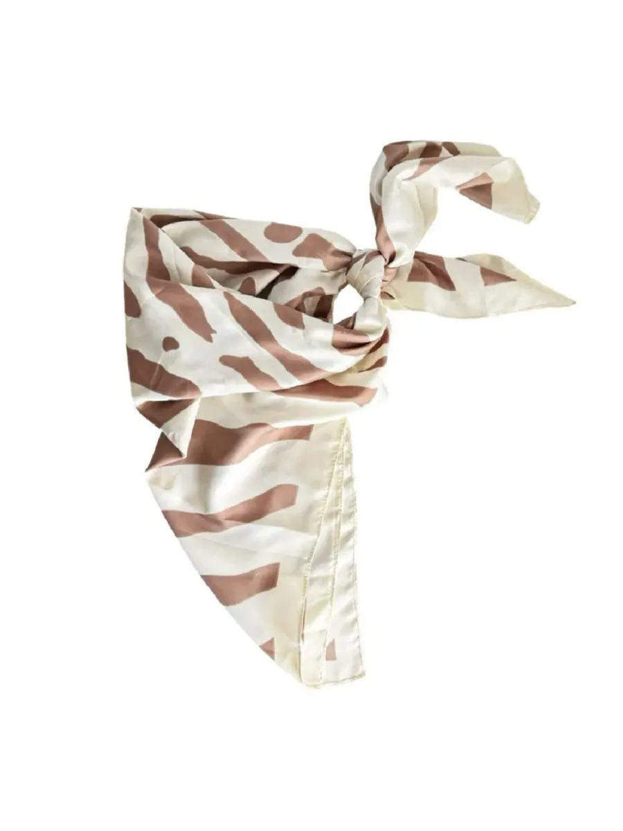 Шелковый платок-повязка на голову с полосатым принтом, Satin Striped Headscarf Headbands of Hope