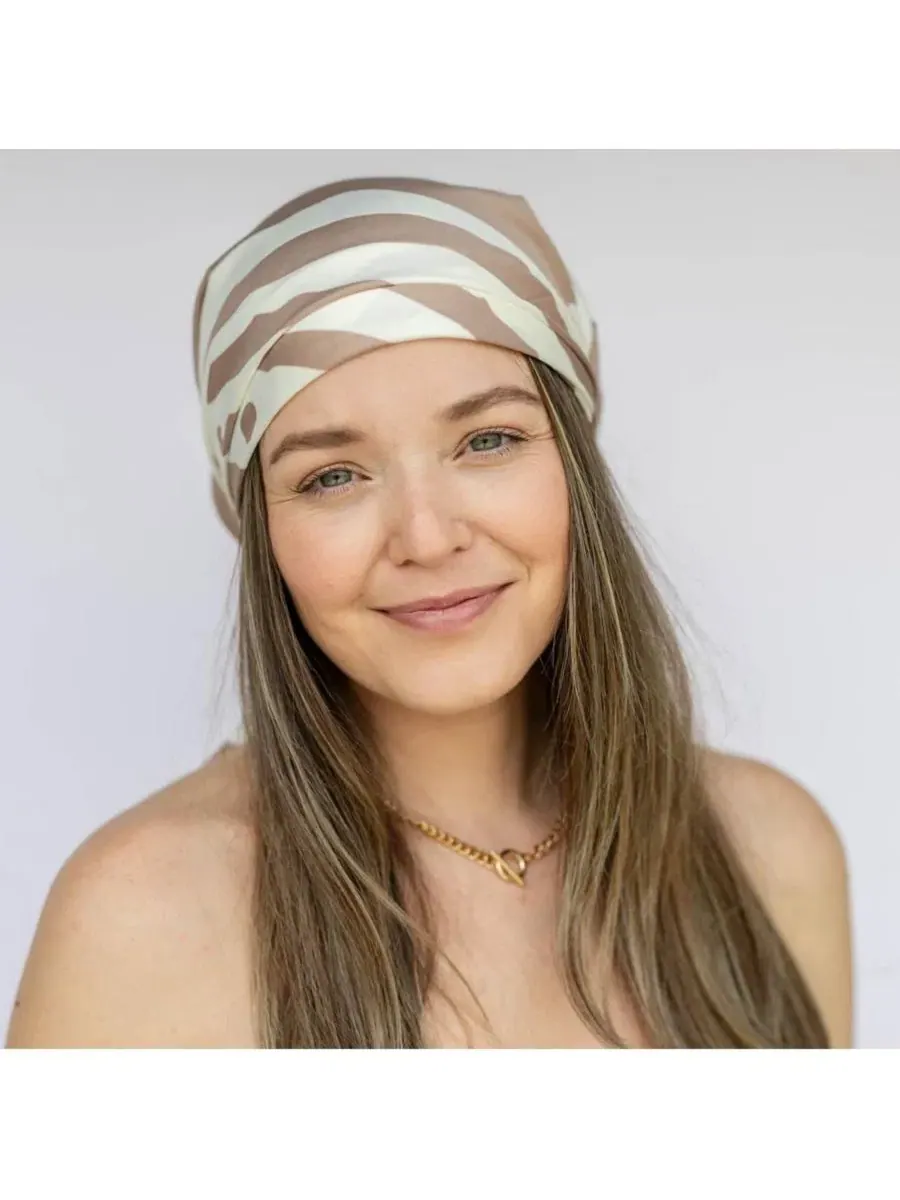 Шелковый платок-повязка на голову с полосатым принтом, Satin Striped Headscarf Headbands of Hope — изображение 8 из 10