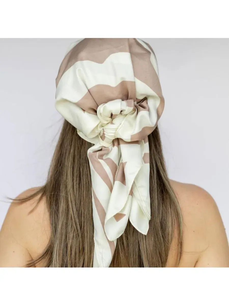 Шелковый платок-повязка на голову с полосатым принтом, Satin Striped Headscarf Headbands of Hope — изображение 9 из 10