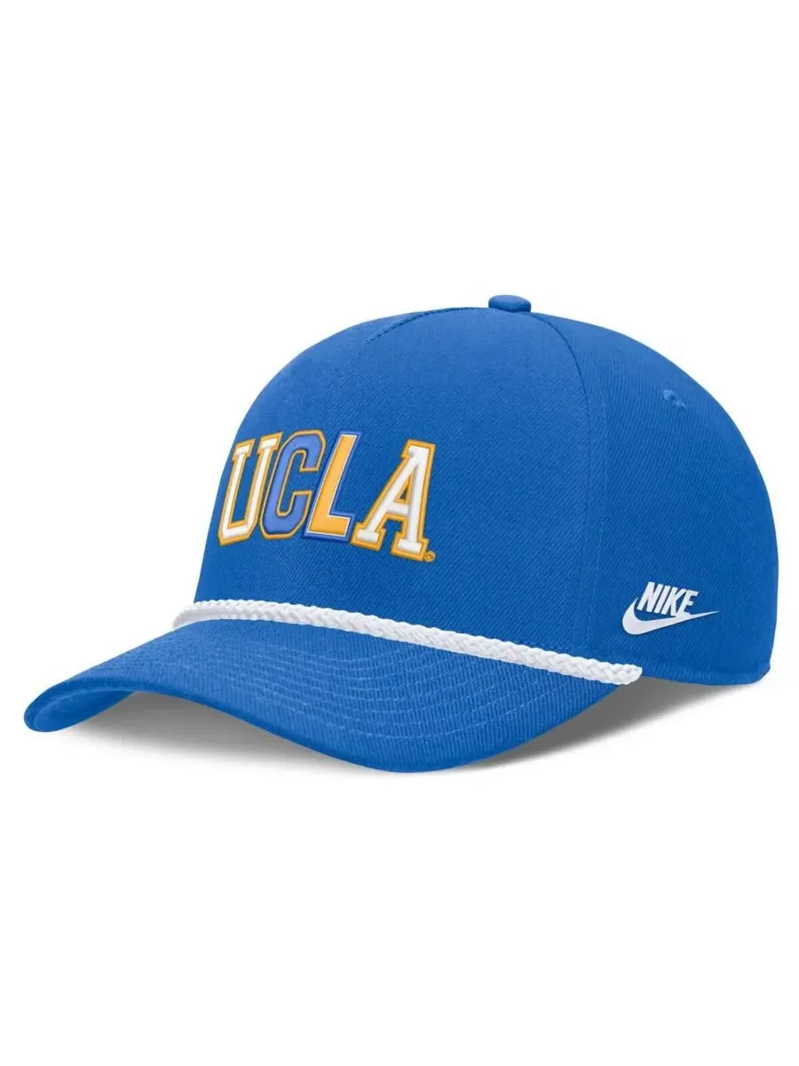 Кепка Nike с вышивкой UCLA Bruins, модель Basketball Rise Rope Adjustable Hat — изображение 3 из 4, синий