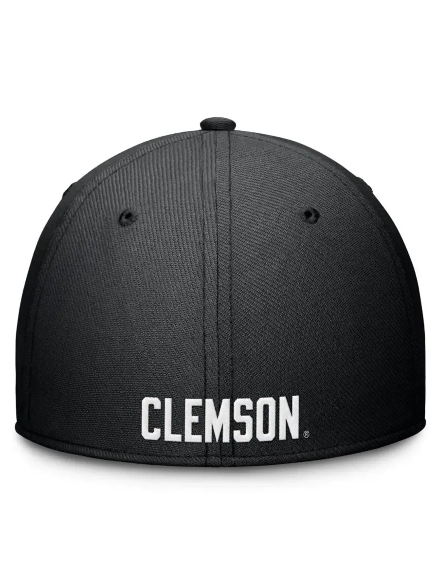 Кепка Nike с принтом Clemson Tigers, Rise Swoosh Dri-FIT Flex — изображение 3 из 3, черный