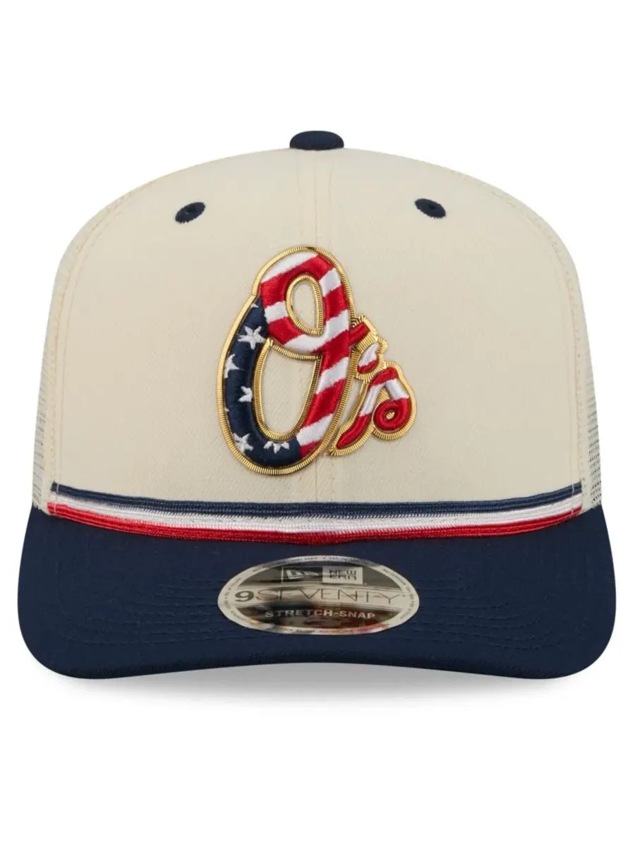 Кепка New Era Baltimore Orioles USA 250 Fourth of July 9SEVENTY — изображение 2 из 4, кремовый темно-синий
