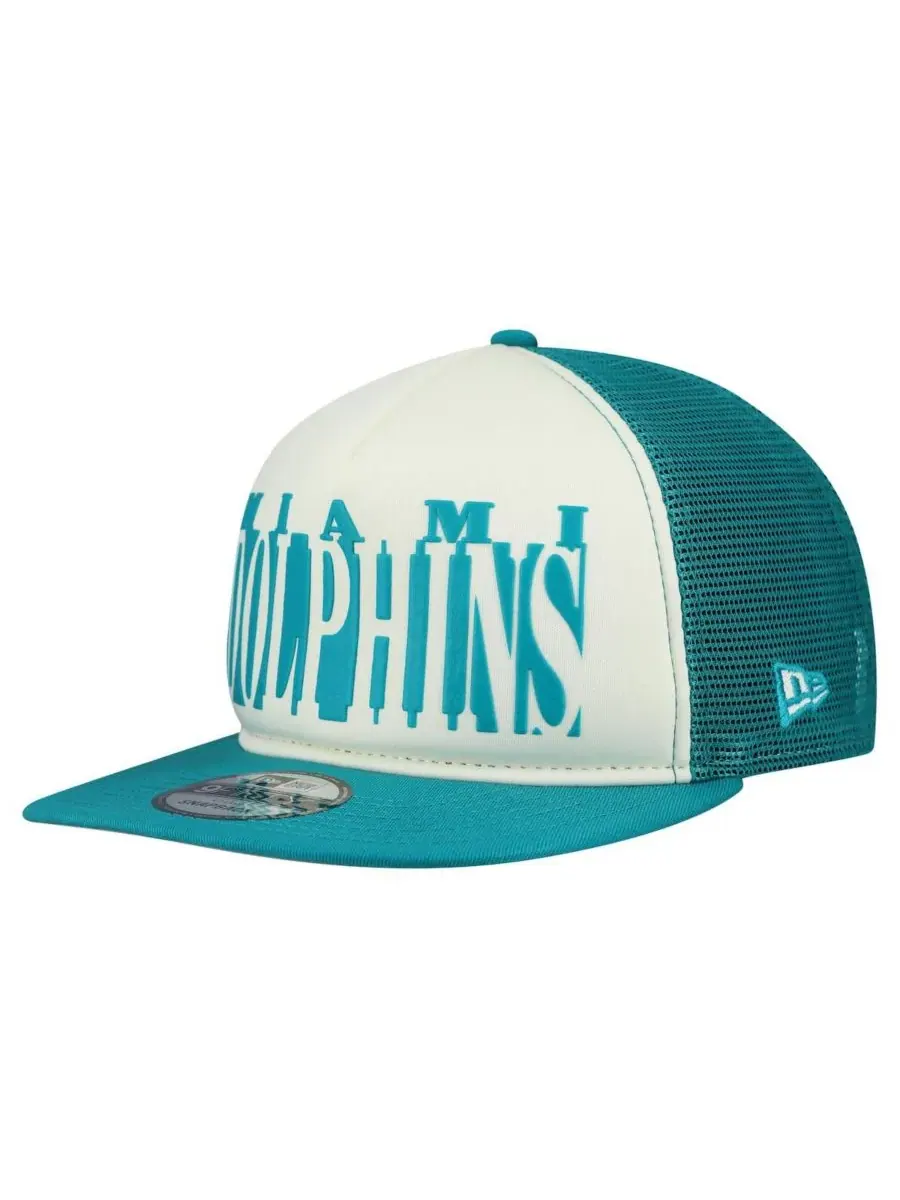 New Era Мужская кепка-бейсболка 9FIFTY кремового/бирюзового цвета с вырезом в стиле ретро команды — изображение 2 из 4