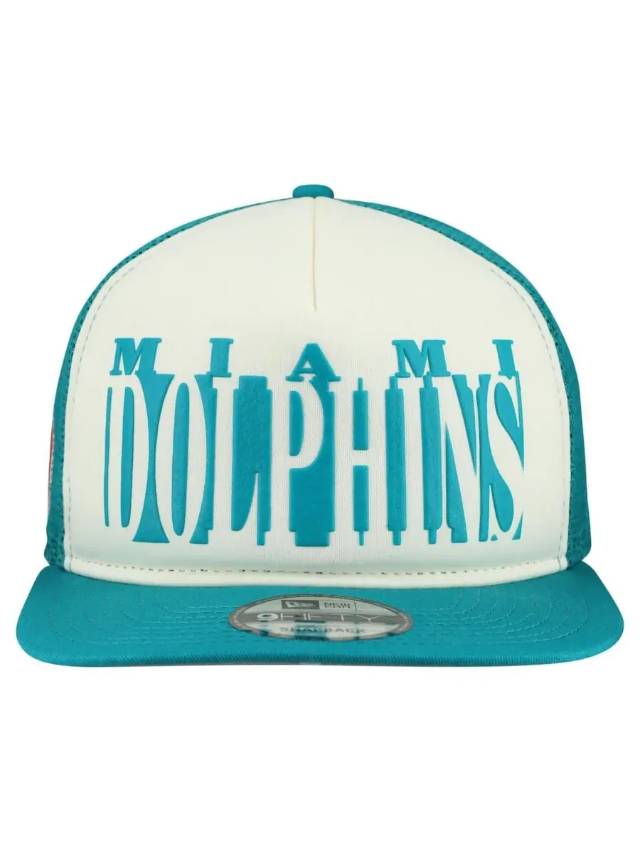 New Era Мужская кепка-бейсболка 9FIFTY кремового/бирюзового цвета с вырезом в стиле ретро команды — изображение 4 из 4