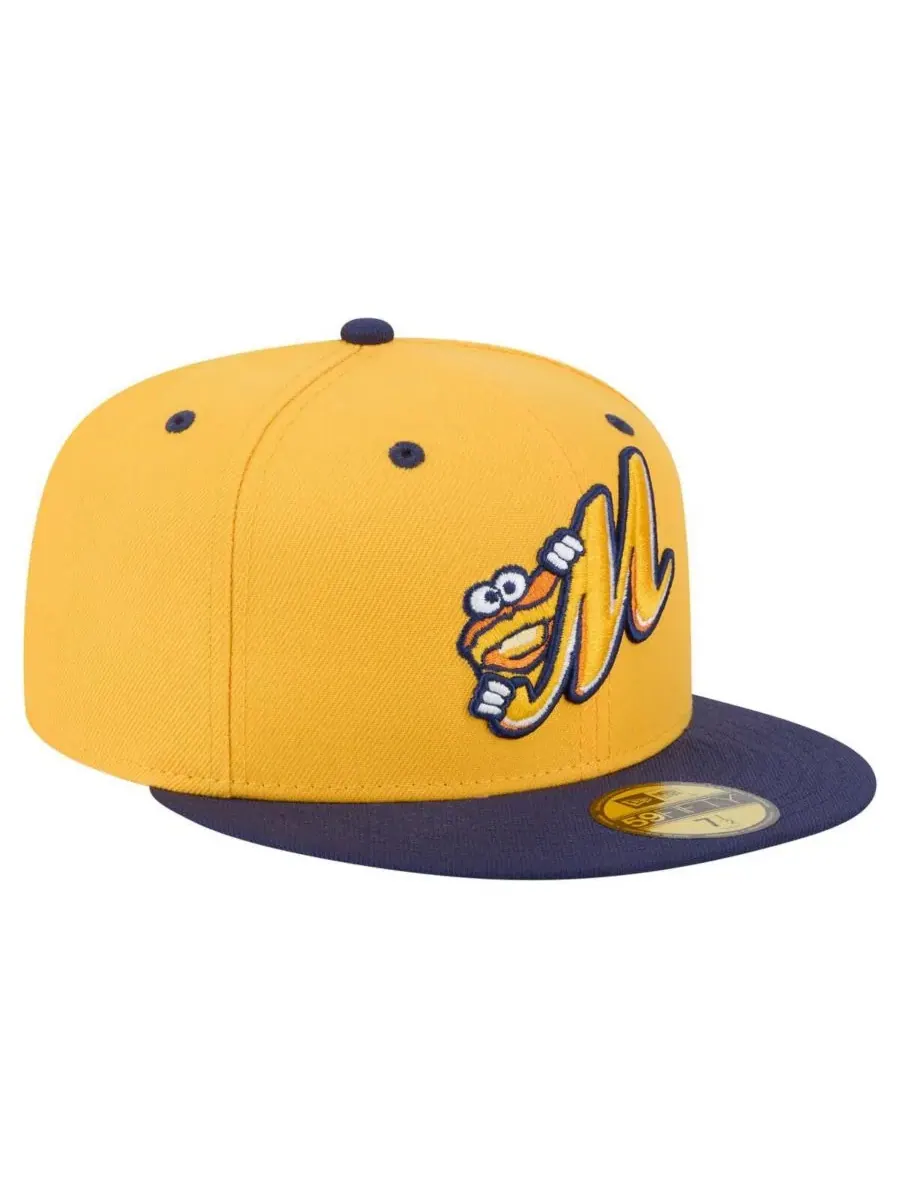 New Era Мужская кепка Montgomery Biscuits Authentic Collection 59FIFTY золотисто-синего цвета — изображение 3 из 4