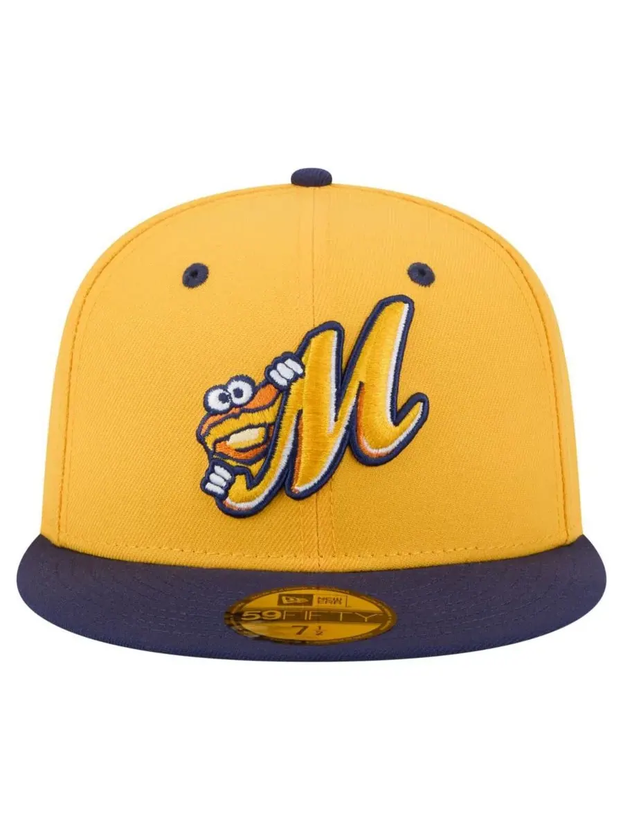 New Era Мужская кепка Montgomery Biscuits Authentic Collection 59FIFTY золотисто-синего цвета — изображение 4 из 4