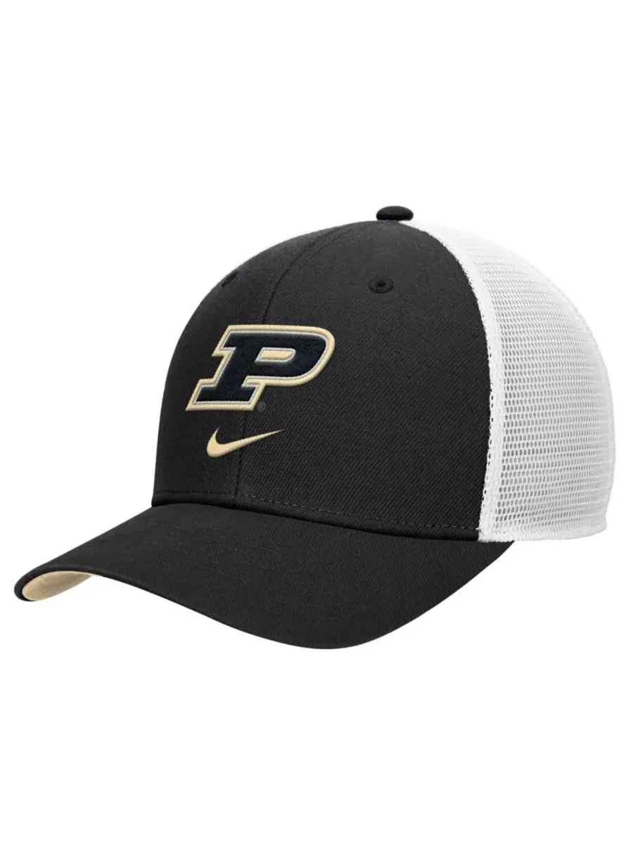 Бейсболка Nike Rise Trucker Dri-FIT с вышивкой Purdue Boilermakers