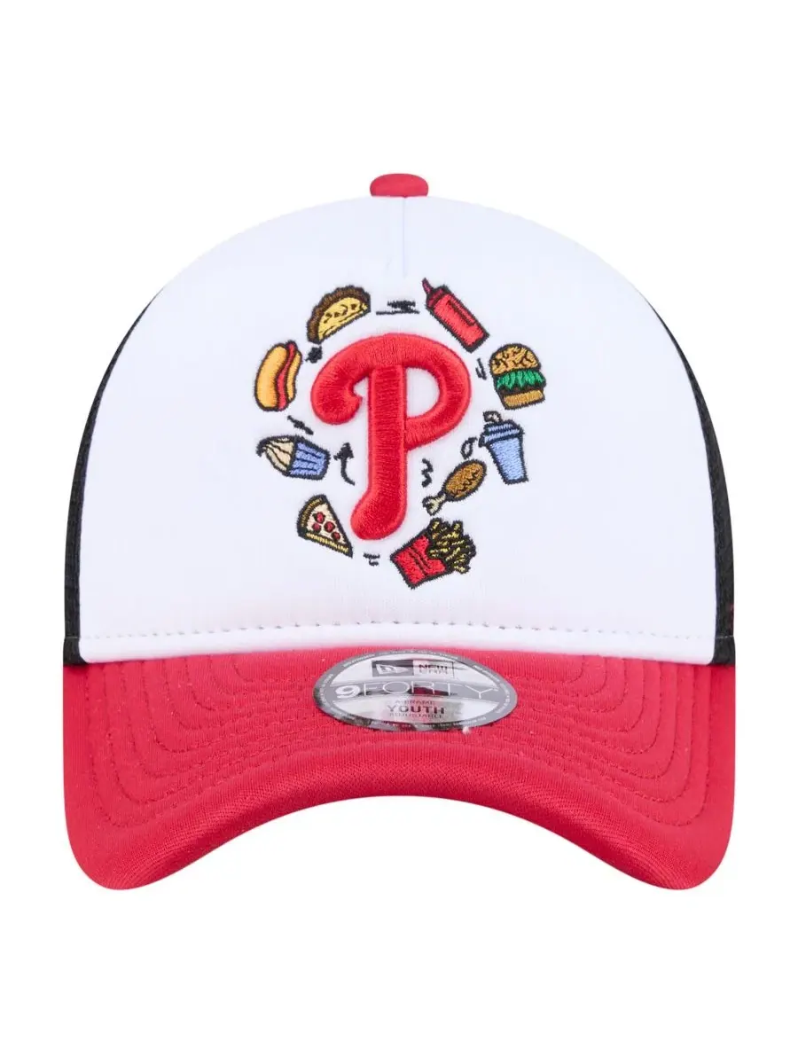 Кепка-тракер с сеткой New Era Philadelphia Phillies Food A-Frame 9FORTY — изображение 2 из 5, белый красный