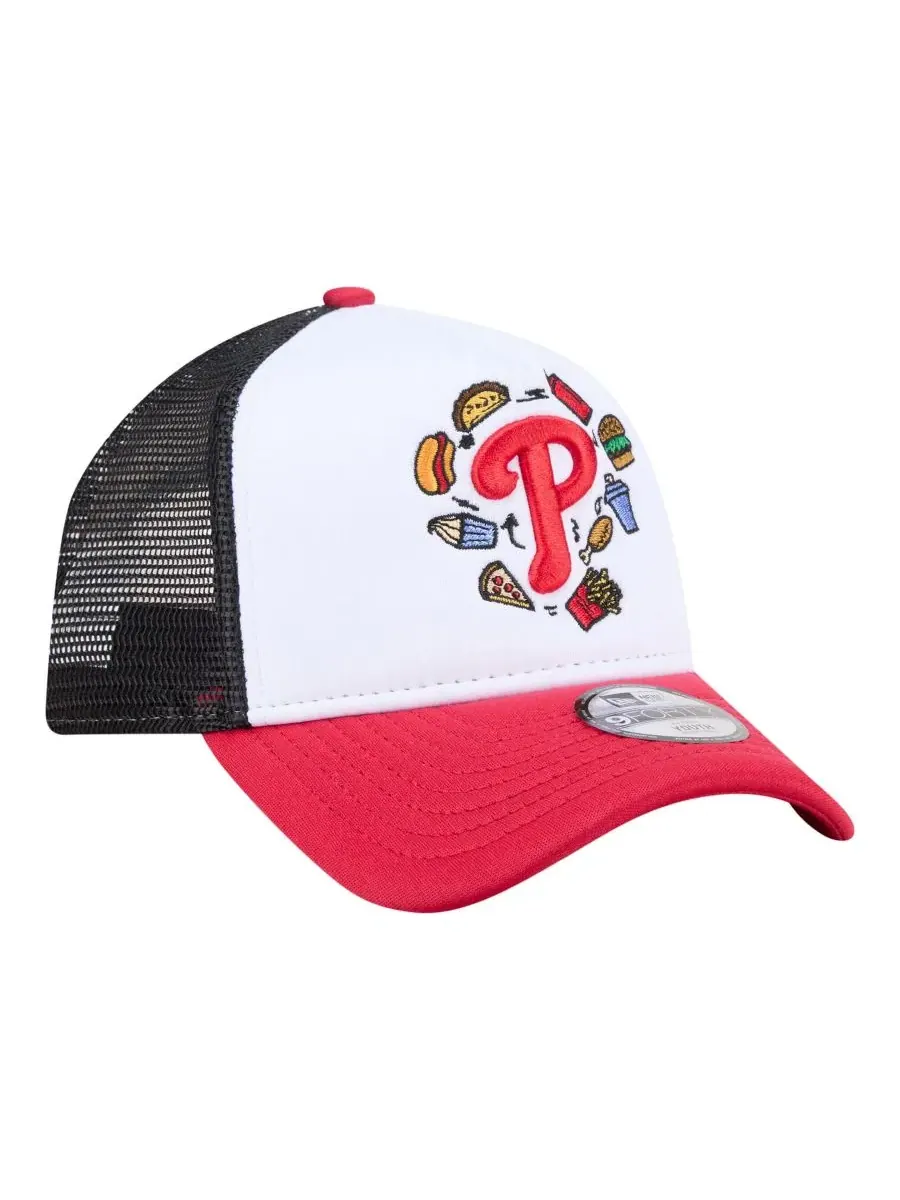 Кепка-тракер с сеткой New Era Philadelphia Phillies Food A-Frame 9FORTY — изображение 3 из 5, белый красный