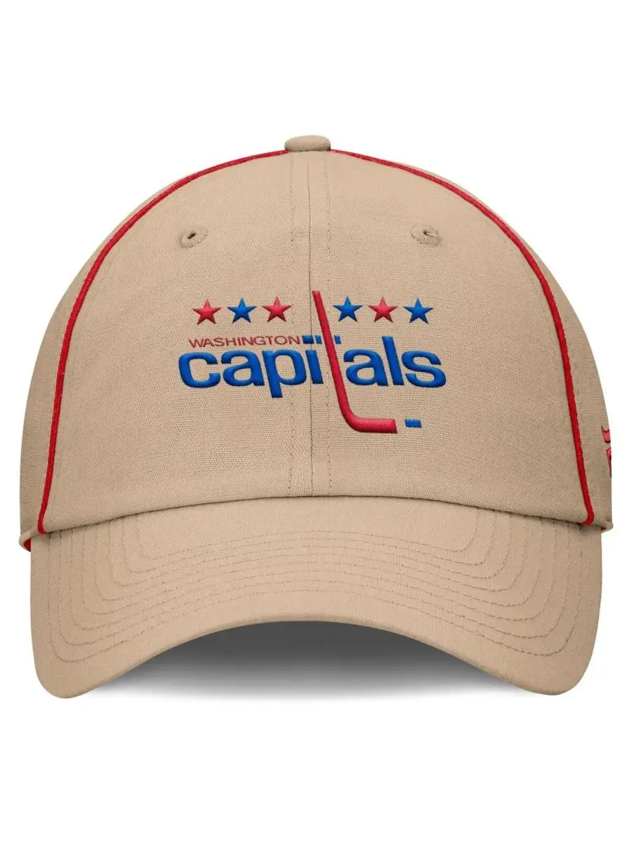 Fanatics Мужская регулируемая бейсболка Washington Capitals Heritage Setoff бежевого цвета — изображение 2 из 4, бежевый