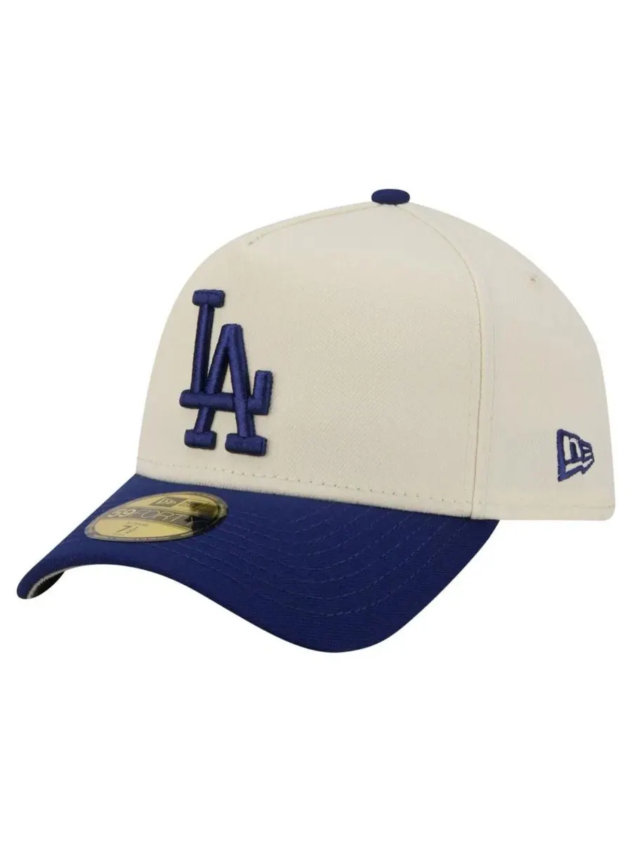Мужская кепка Los Angeles Dodgers Chrome A-Frame 59FORTY с регулируемой высотой — изображение 3 из 5, кремовый