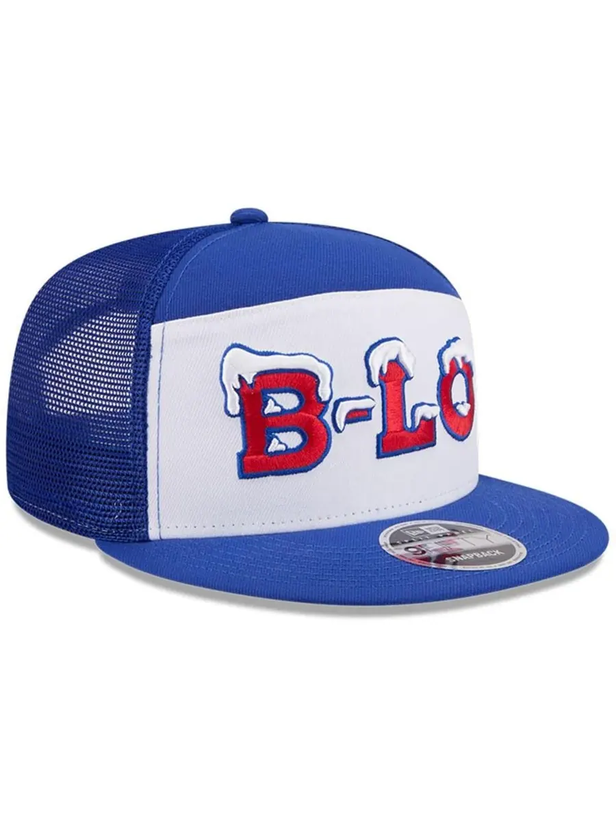 New Era Мужская кепка-снепбек 9FIFTY белого/королевского цвета из коллекции Buffalo Bills 2025 — изображение 4 из 5, белый