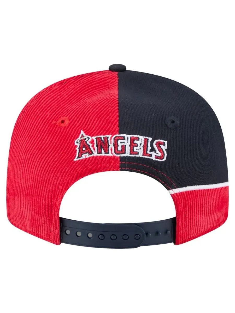New Era Мужская вельветовая кепка-бейсболка Los Angeles Angels в стиле ретро — изображение 4 из 5, красный темно-синий