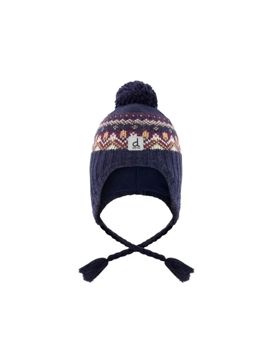 Детская зимняя шапка с помпоном и жаккардом Fair Isle, модель Winter Peruvian Knit Hat with Pompom