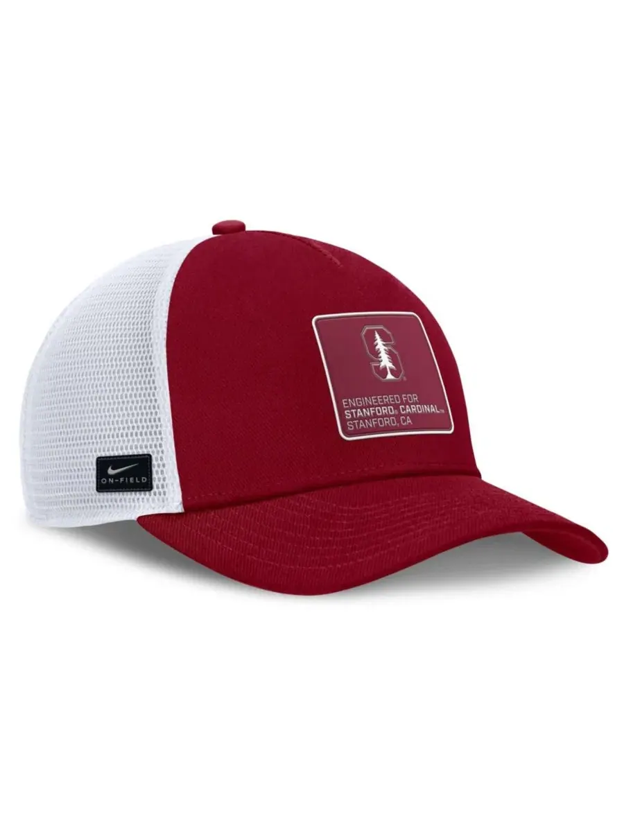 Кепка-тракер с высокой посадкой Stanford Cardinal 2025 On-Field Rise Engineered Trucker Nike — изображение 3 из 4, белый