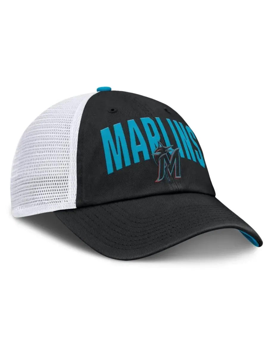 Бейсболка Nike с вышитым логотипом Miami Marlins — изображение 3 из 5, черный белый