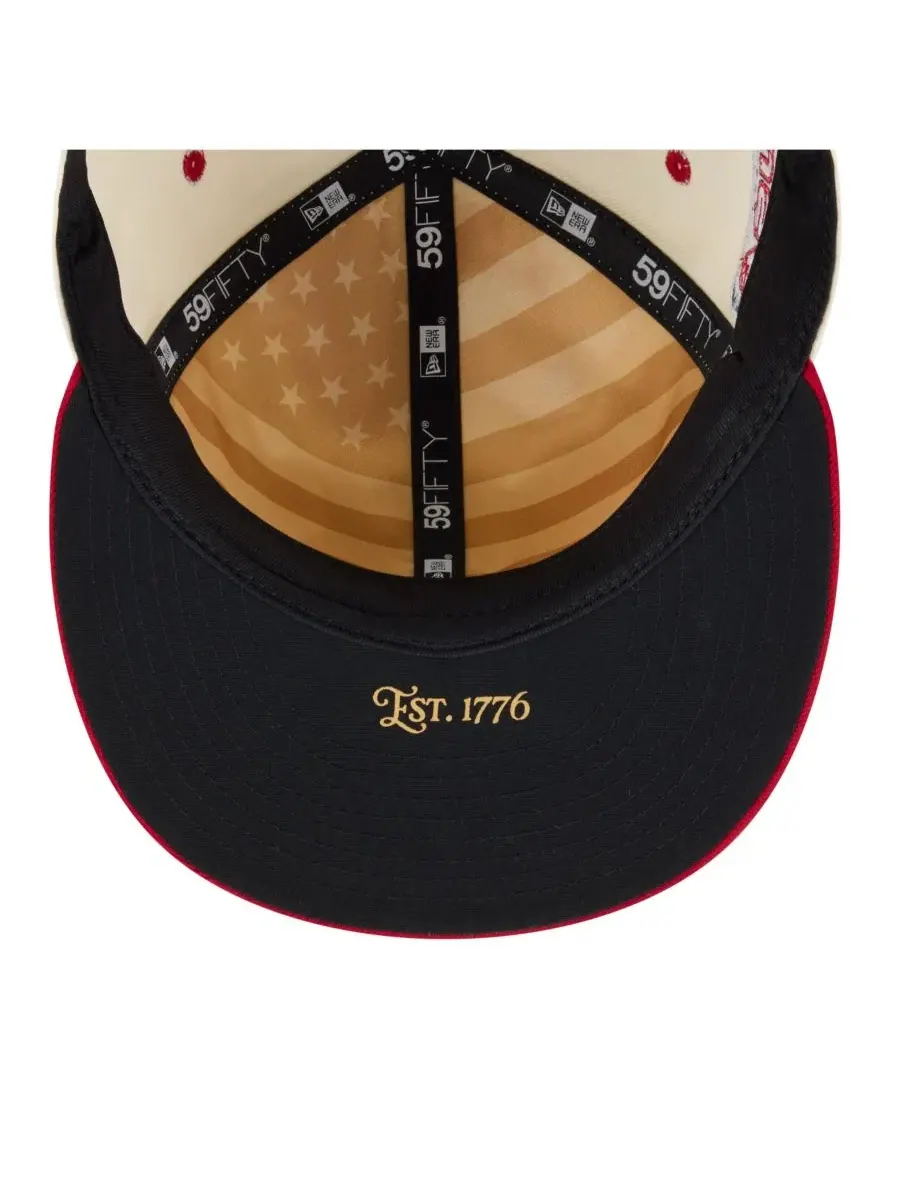 Кепка с козырьком 59FIFTY с вышивкой Minnesota Twins USA 250 New Era — изображение 3 из 5, кремовый красный