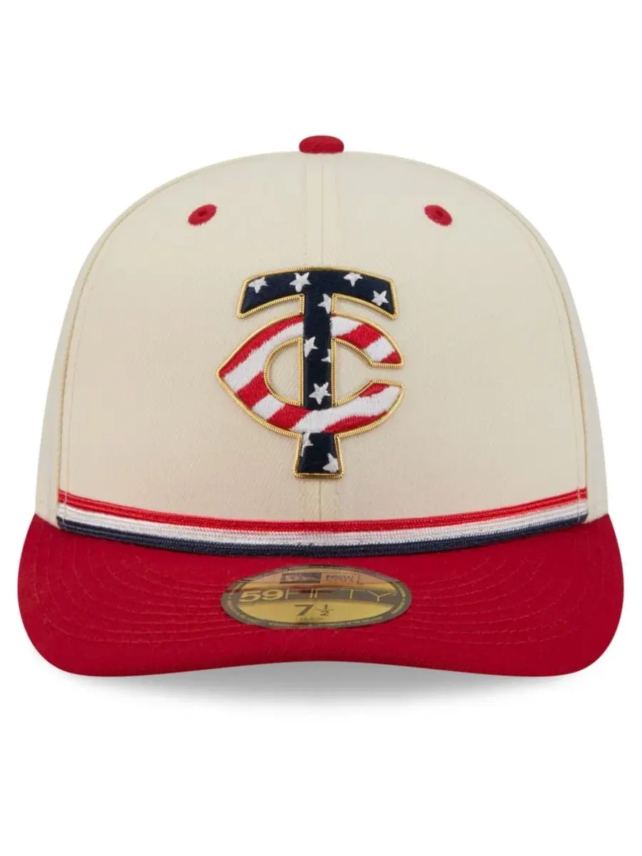Кепка с козырьком 59FIFTY с вышивкой Minnesota Twins USA 250 New Era — изображение 5 из 5, кремовый красный