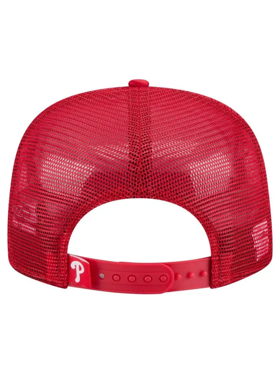 New Era Мужская красная ретро-кепка для гольфа Philadelphia Phillies с атласной надписью — изображение 3 из 4, красный