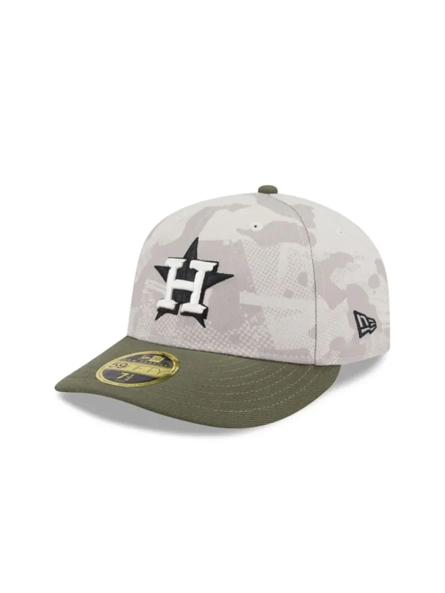 New Era Мужская бейсболка 59FIFTY Low Profile, светло-бежевая/оливковая, с символикой команды