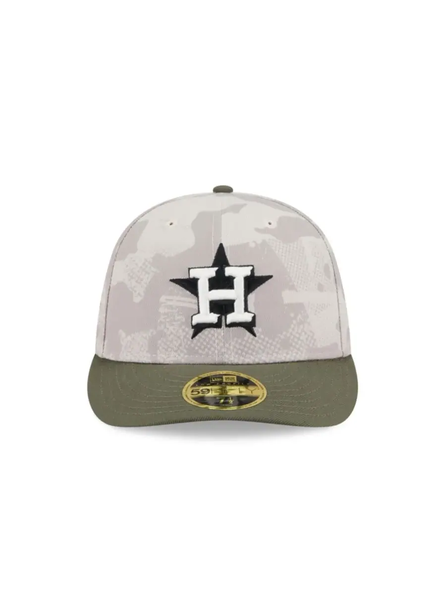 New Era Мужская бейсболка 59FIFTY Low Profile, светло-бежевая/оливковая, с символикой команды — изображение 3 из 7