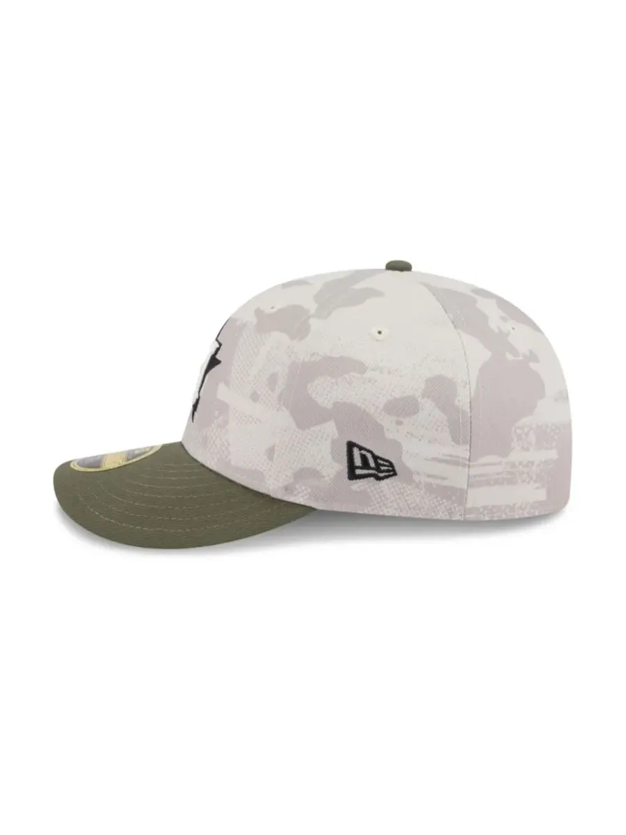 New Era Мужская бейсболка 59FIFTY Low Profile, светло-бежевая/оливковая, с символикой команды — изображение 4 из 7