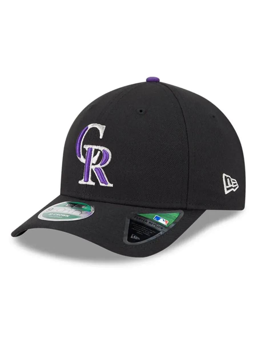 New Era Мужская черная кепка Colorado Rockies Player Replica 9FORTY с регулируемым размером