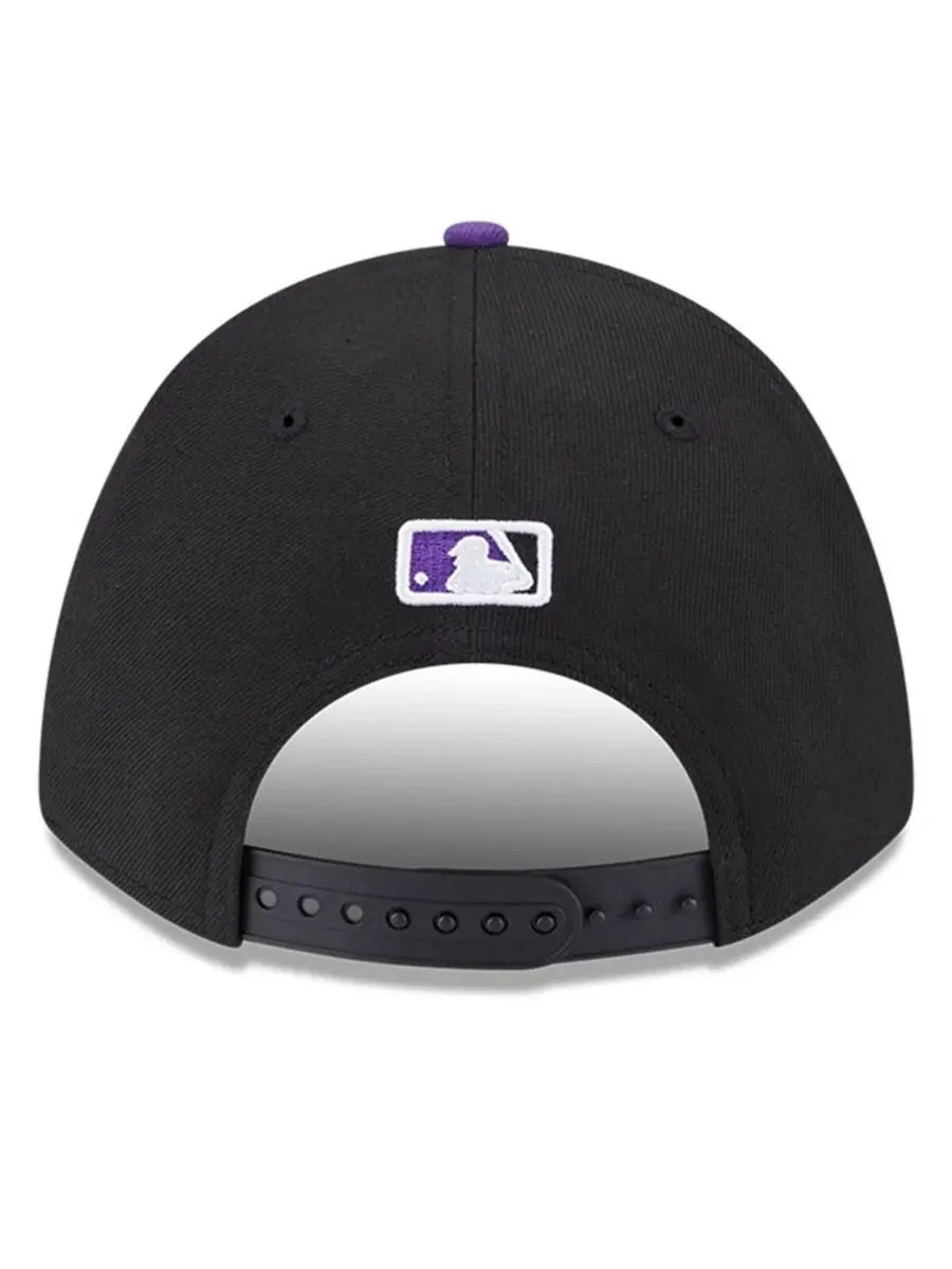 New Era Мужская черная кепка Colorado Rockies Player Replica 9FORTY с регулируемым размером — изображение 2 из 5, черный