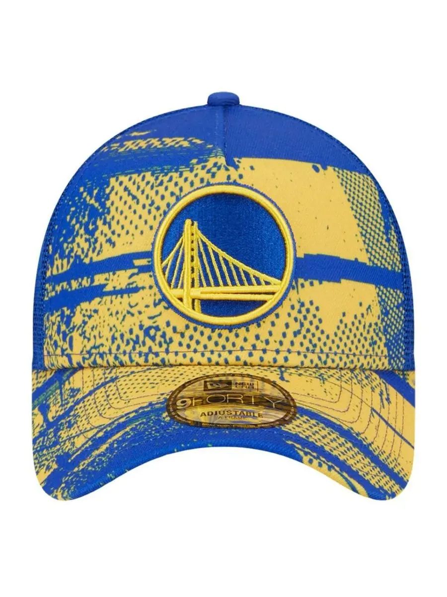 New Era Мужская регулируемая кепка Golden State Warriors Tip Off A-Frame Trucker 9FORTY — изображение 2 из 4, золотистый