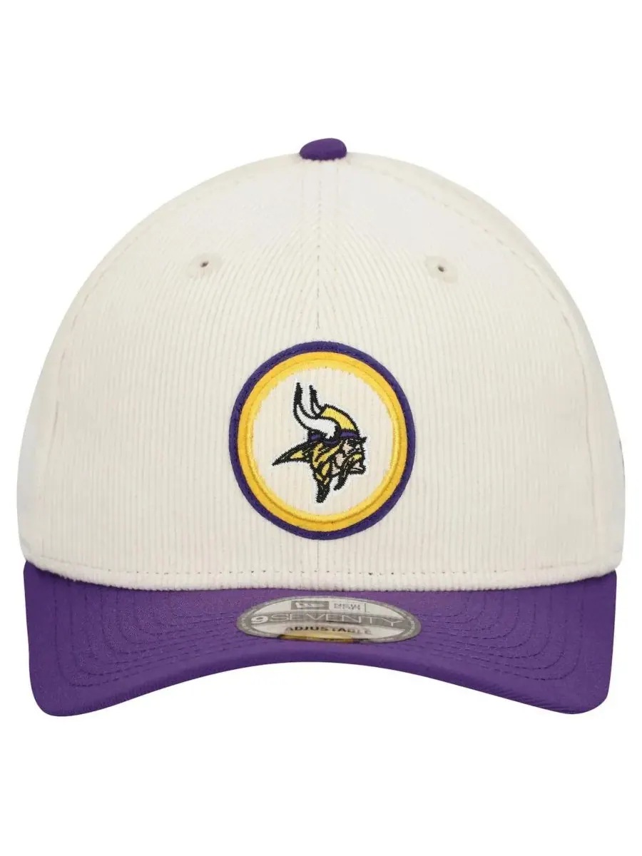 Мужская регулируемая кепка Stone Minnesota Vikings Loyal Corduroy 9SEVENTY New Era — изображение 3 из 4, фиолетовый