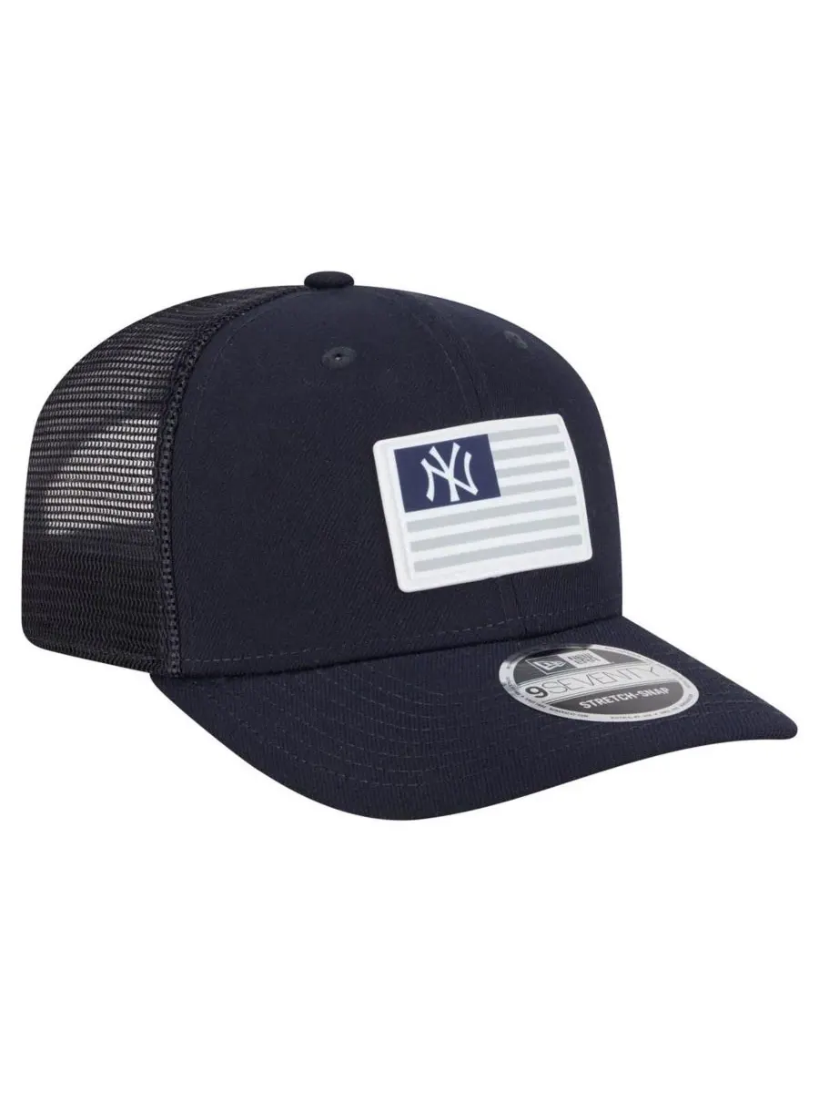 New Era Мужская темно-синяя кепка New York Yankees Flag 9SEVENTY с эластичными застежками — изображение 3 из 4, темно-синий