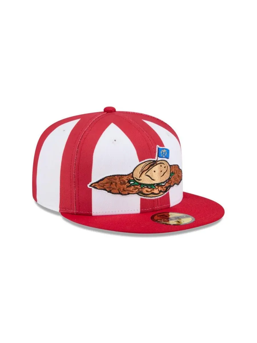 New Era Мужская кепка Red Fort Wayne Tin Caps Theme Nights 59FIFTY Fitted Hat — изображение 3 из 4, красный
