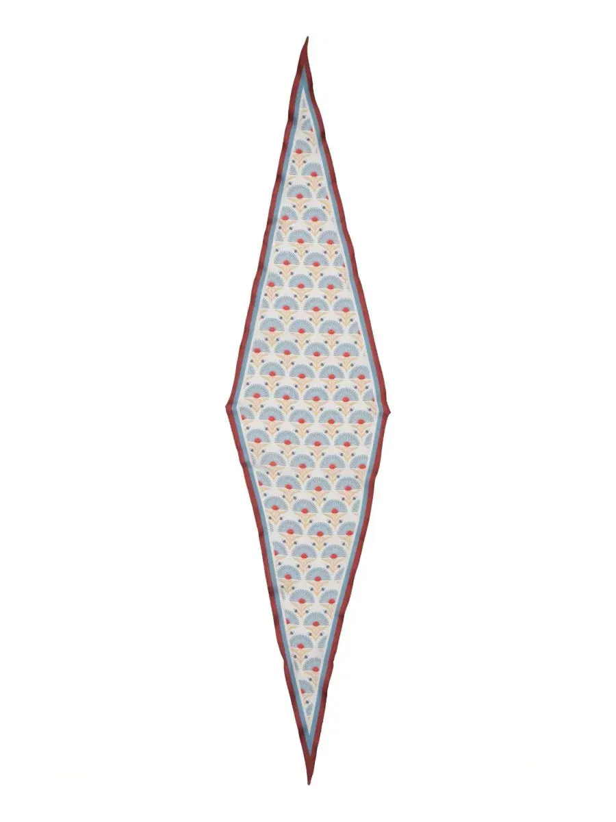 Шелковый шарф с геометрическим принтом, модель Geo-Print Diamond-Shape Scarf Bespoke Fashion