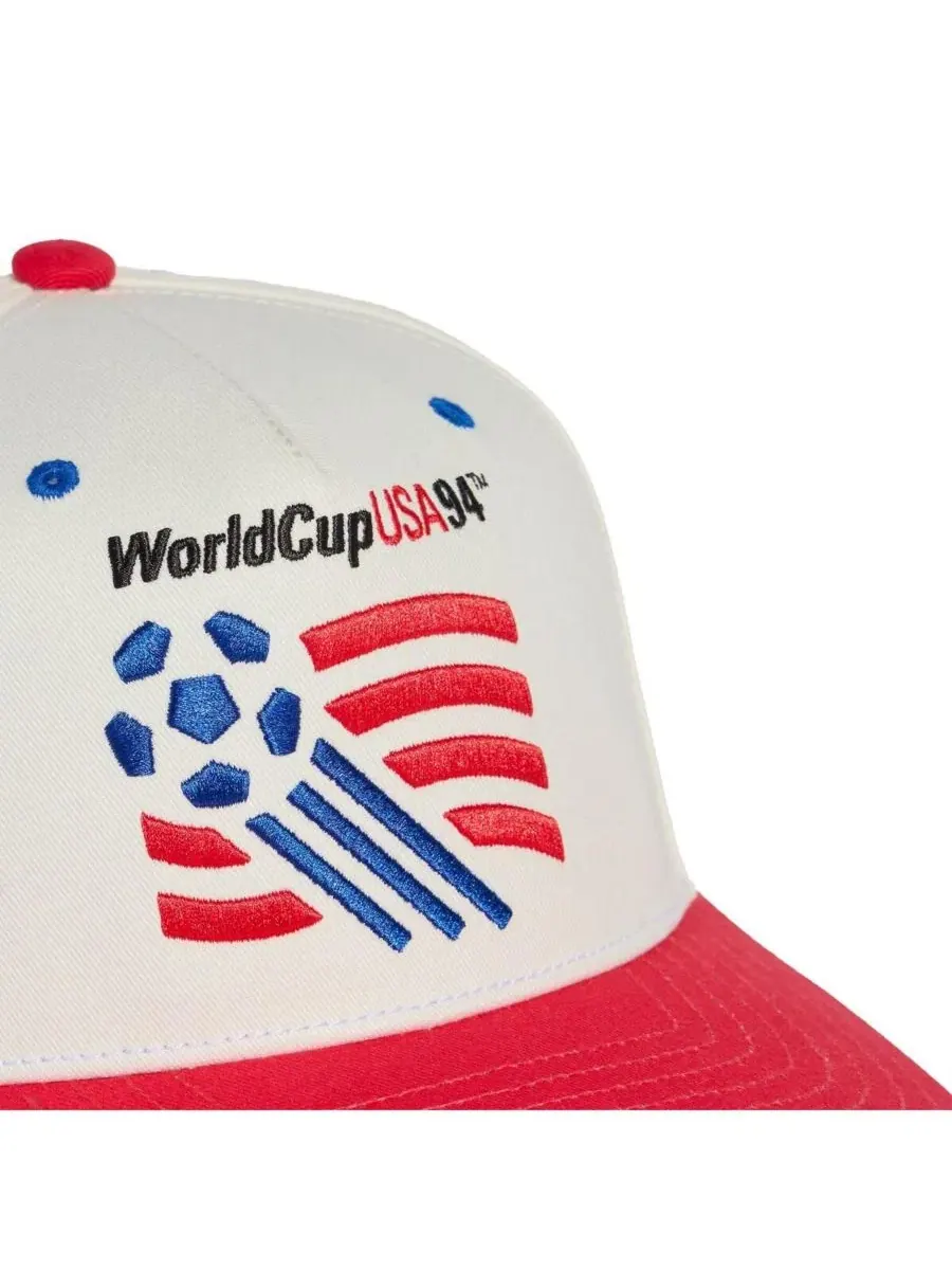 Кепка с принтом USMNT 1994 World Cup adidas — изображение 3 из 4, белый красный