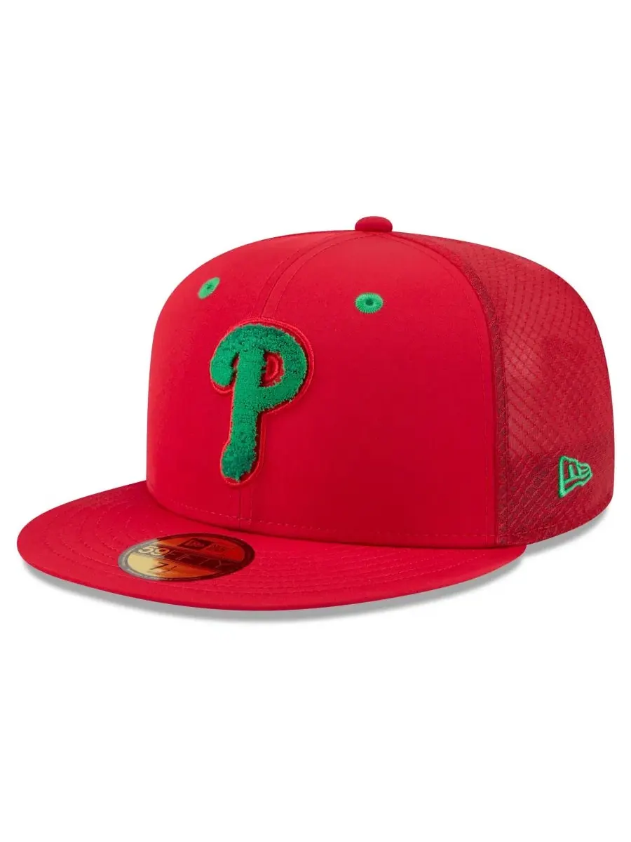 Кепка 59FIFTY с вышивкой логотипа Philadelphia Phillies New Era — изображение 3 из 5, красный