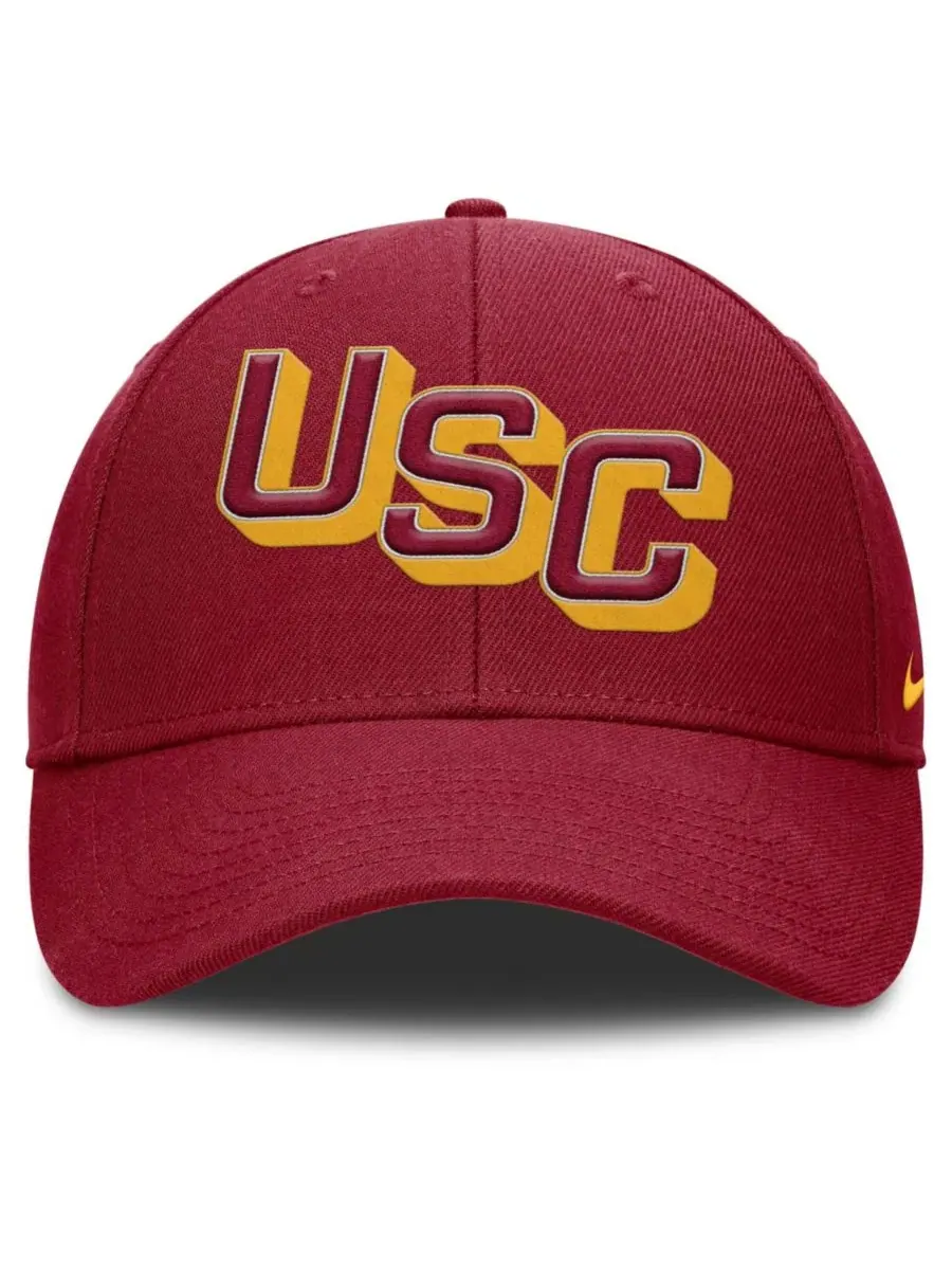 Кепка с принтом USC Trojans, модель Slanted Primetime Rise Performance Nike — изображение 2 из 4, красный