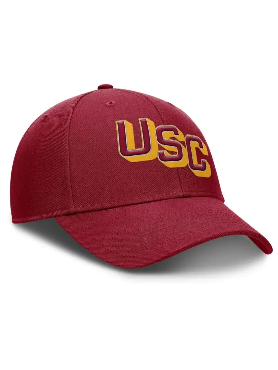 Кепка с принтом USC Trojans, модель Slanted Primetime Rise Performance Nike — изображение 3 из 4, красный