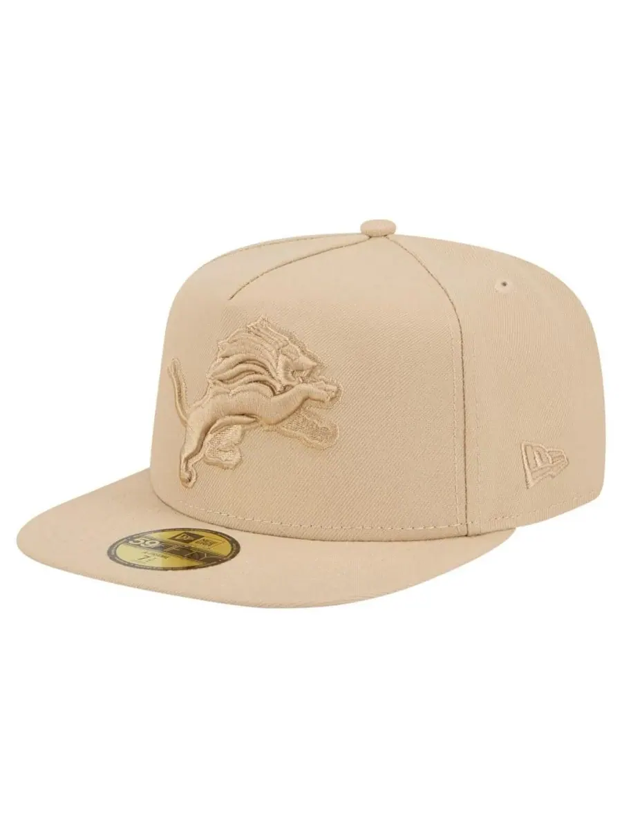 New Era Мужская светло-бежевая кепка Detroit Lions Color Pack A-Frame 59FIFTY Fitted Hat