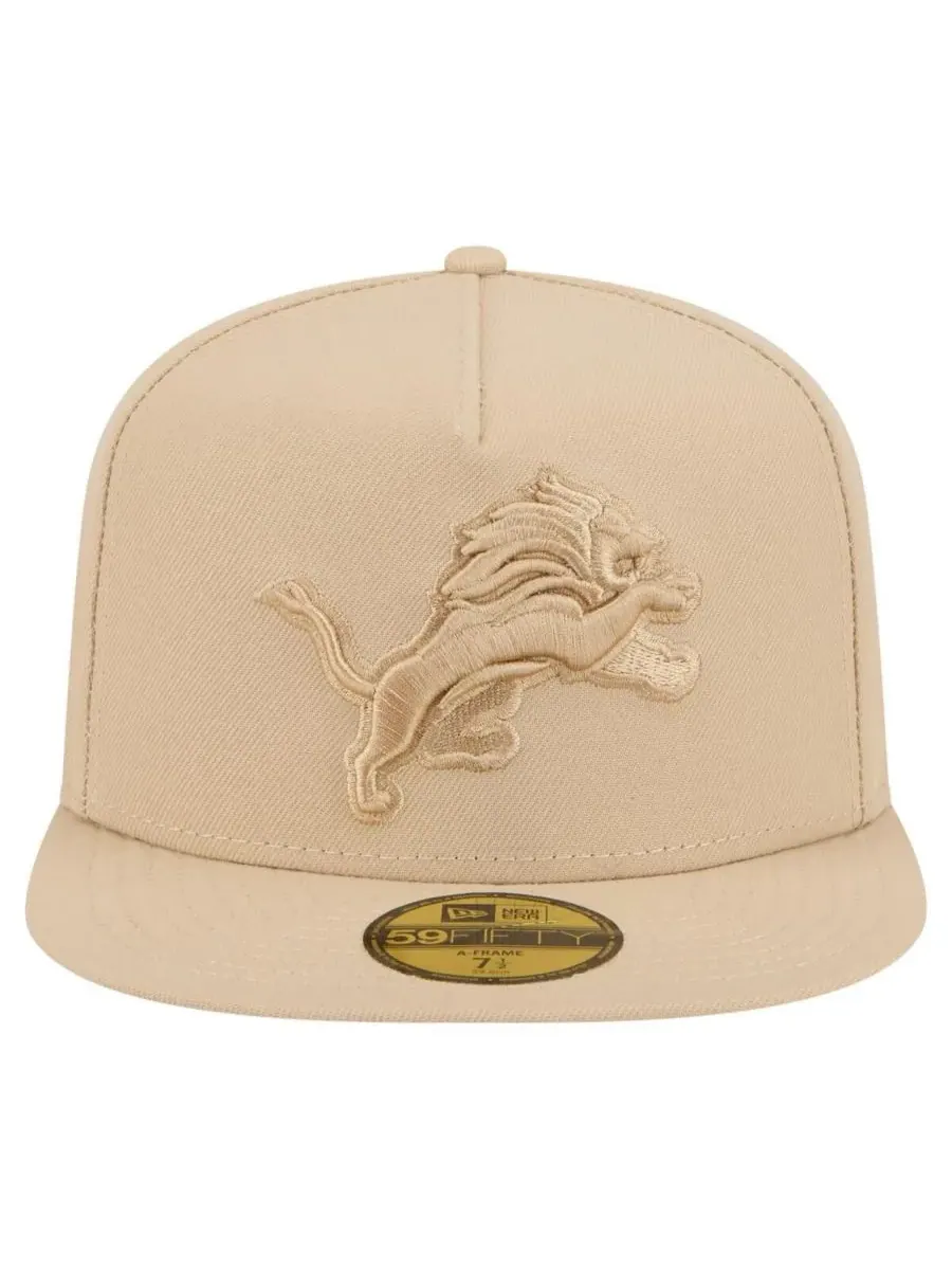 New Era Мужская светло-бежевая кепка Detroit Lions Color Pack A-Frame 59FIFTY Fitted Hat — изображение 4 из 4