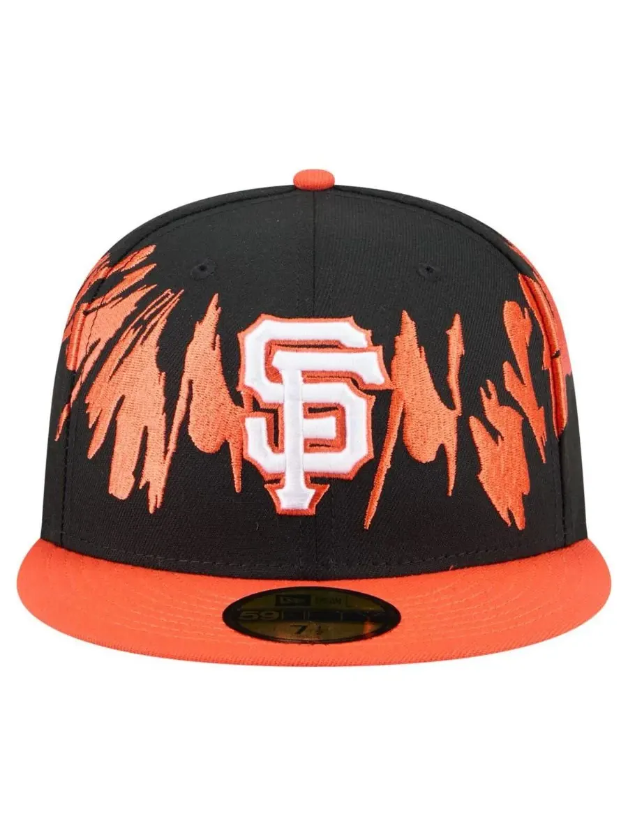 New Era Мужская кепка San Francisco Giants в стиле ретро, черно-оранжевая, модель 59FIFTY — изображение 2 из 4