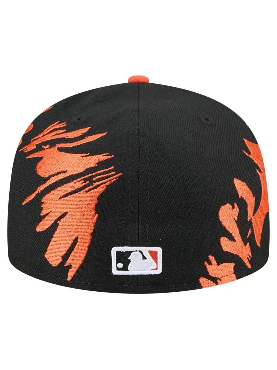 New Era Мужская кепка San Francisco Giants в стиле ретро, черно-оранжевая, модель 59FIFTY — изображение 4 из 4