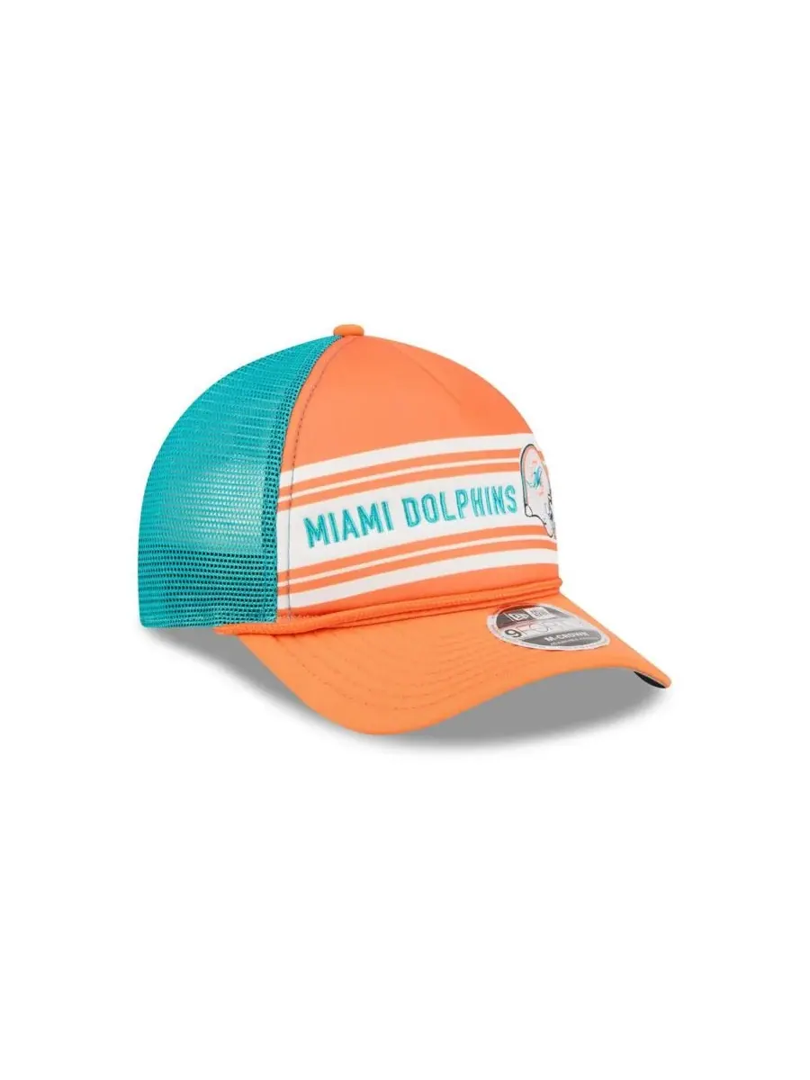New Era Мужская оранжевая регулируемая кепка Miami Dolphins Linear A-Frame 9FORTY — изображение 4 из 5, оранжевый