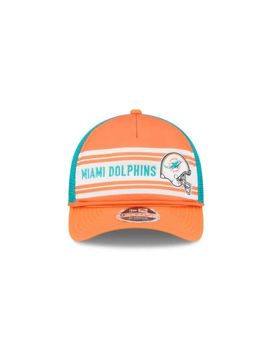New Era Мужская оранжевая регулируемая кепка Miami Dolphins Linear A-Frame 9FORTY — изображение 5 из 5, оранжевый